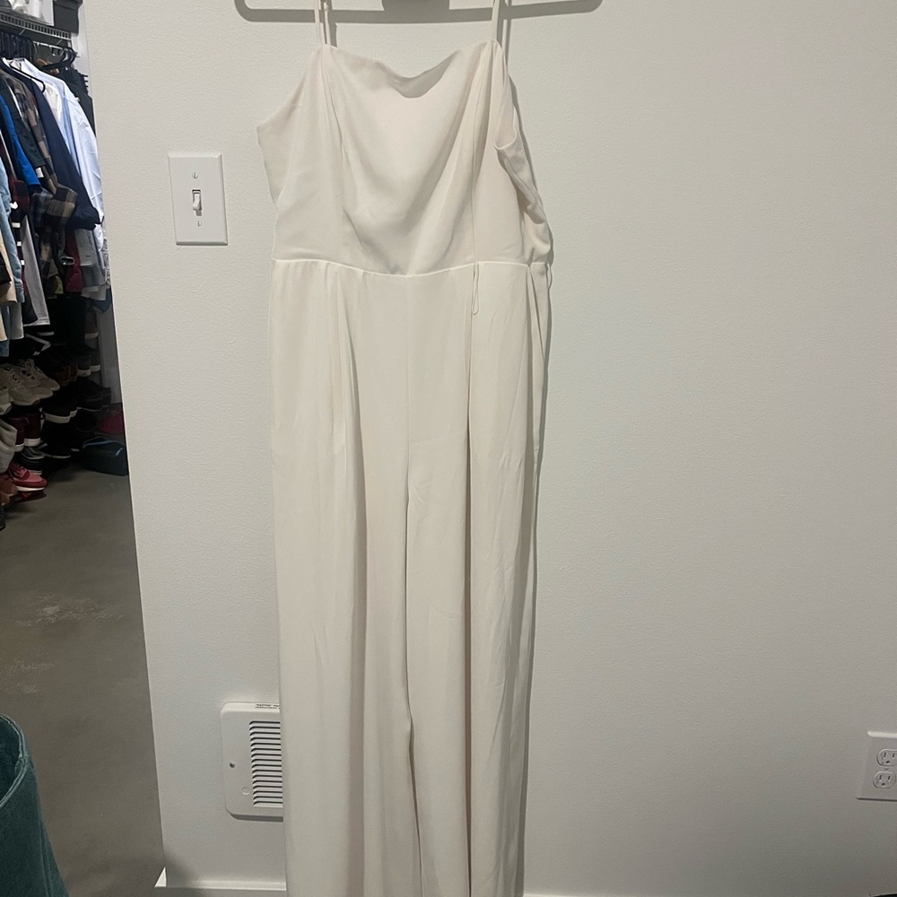 Nine West Off-White Strapless Jumpsuit